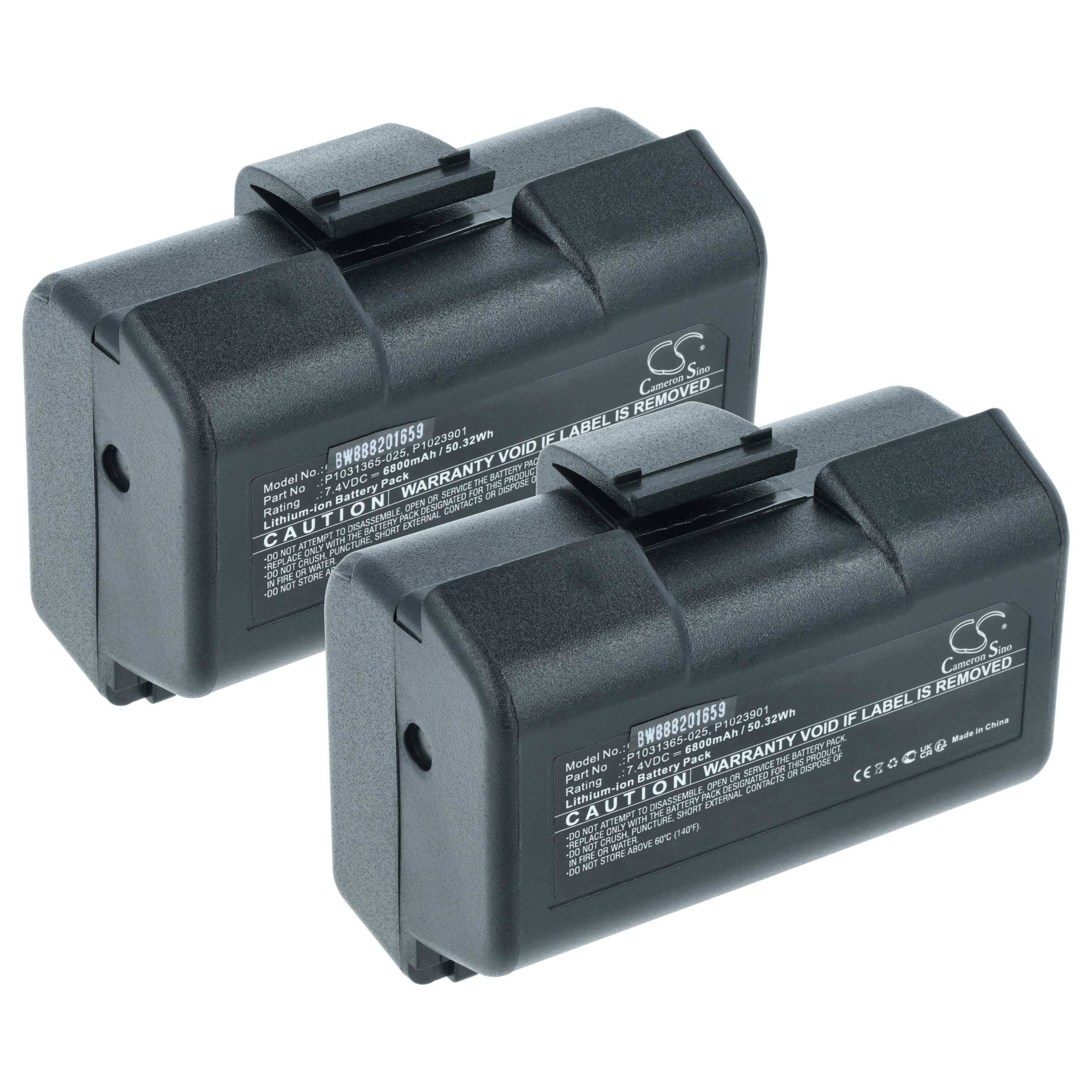 vhbw 2x Akku kompatibel mit Zebra ZQ610, ZQ521, ZQ520, ZQ521 RFID Drucker Kopierer Scanner Etiketten-Drucker (6800 mAh, 7,4 V, Li-Ion)