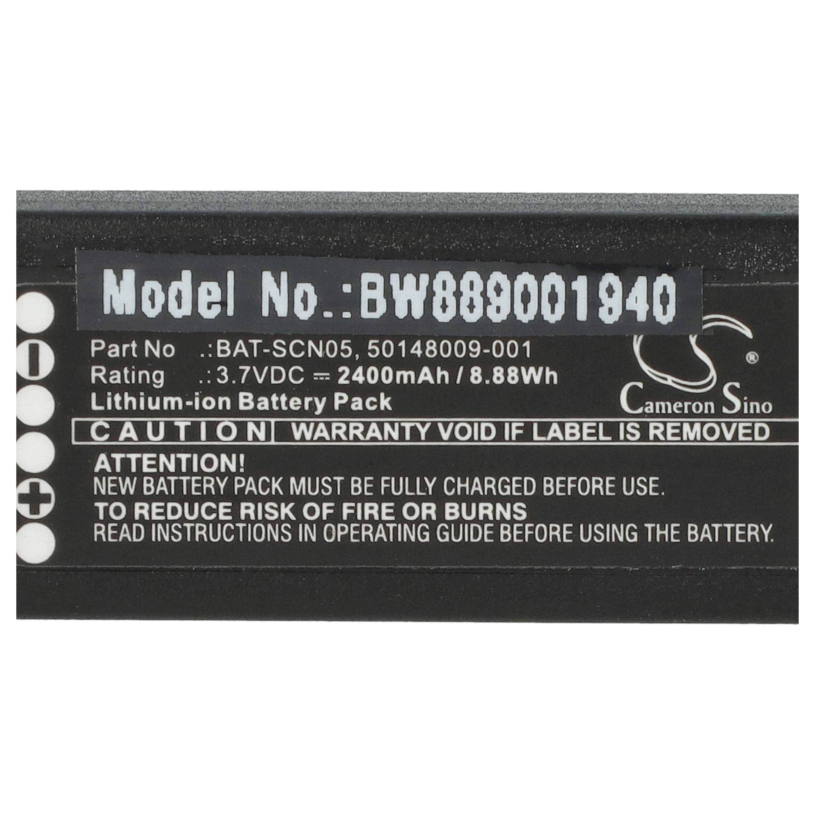 vhbw Akku Ersatz für Honeywell 50148009-001, BAT-SCN05 für Barcodescanner POS (2400 mAh, 3,7 V, Li-Ion)