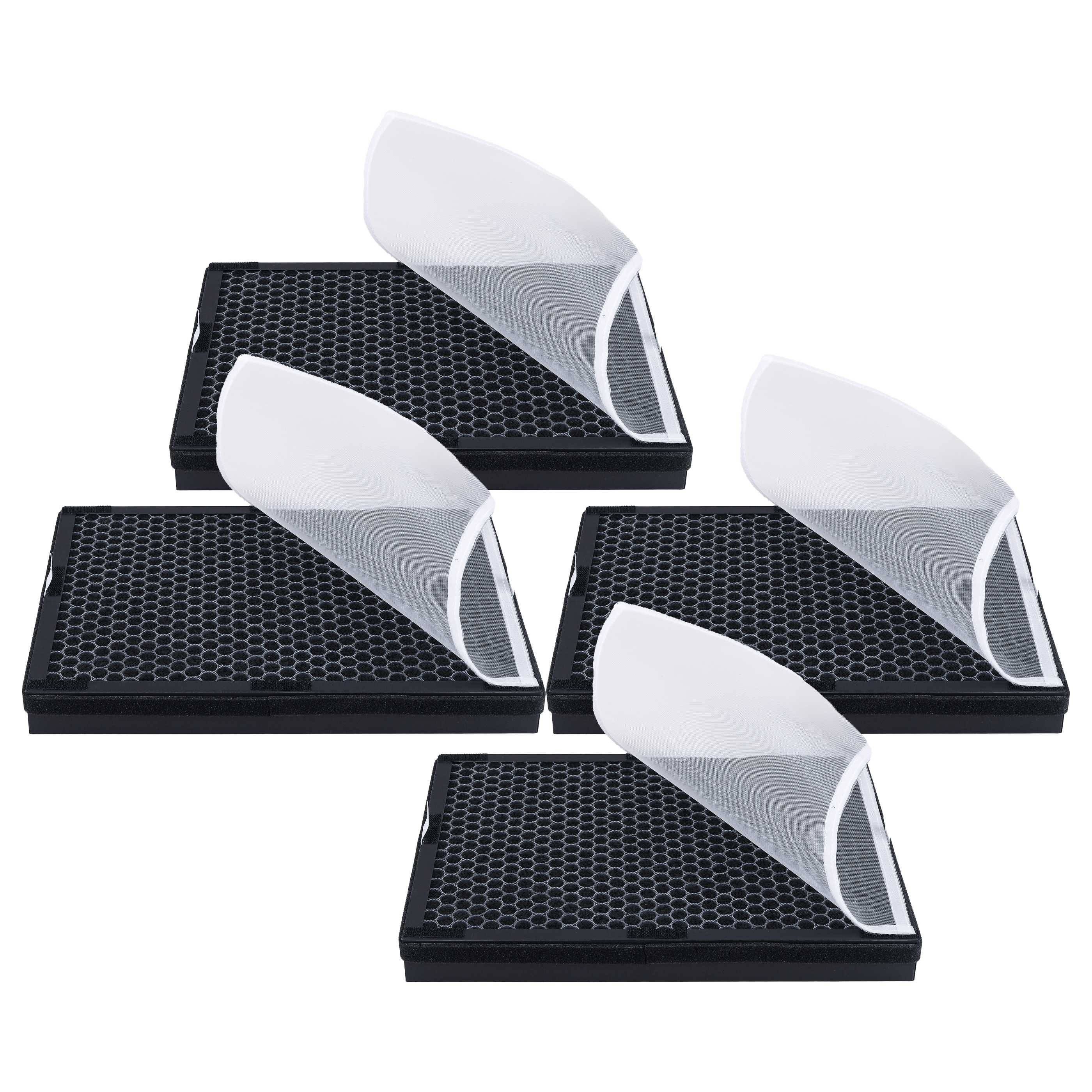vhbw 4x Luftilter kompatibel mit Rowenta PU2530F0 Luftreiniger - Kombifilter Aktivkohle + Allergy+