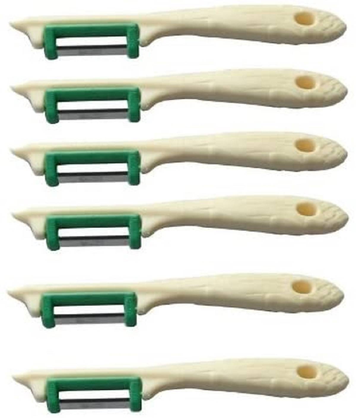 6 Stück Neustanlo Spargelschäler Obst- und Gemüseschäler Solingen Pendelschäler Universalschäler re u. li