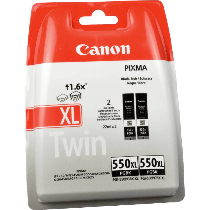 2 Canon Tinten 6431B010 PGI-550PGBKXL Doppelpack schwarz
