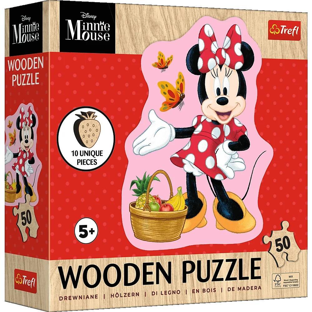 Trefl, fröhliche Minnie Maus, 50 Teile Holzpuzzle