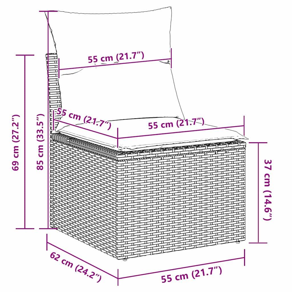vidaXL Sofa Set 4 pcs Schwarz Poly-Rattan