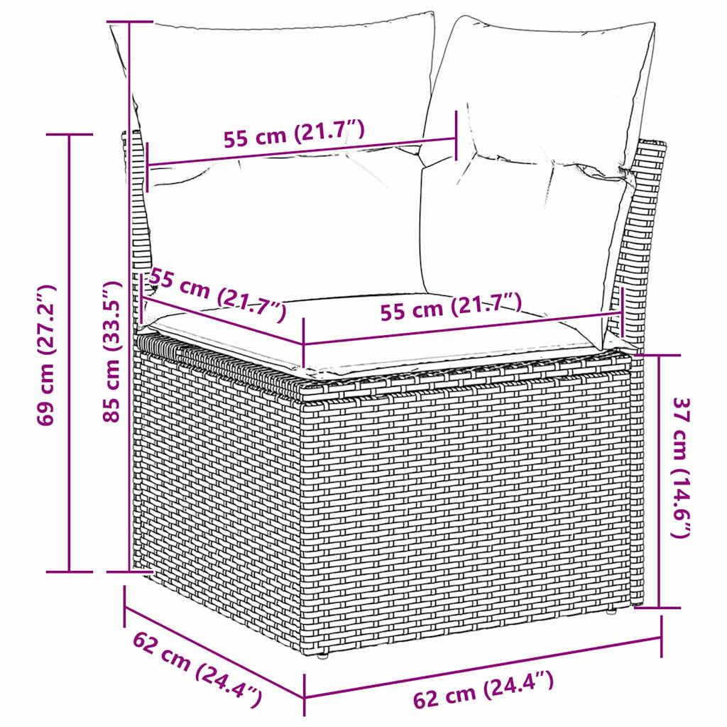 vidaXL Sofa Set 6 pcs Schwarz Poly-Rattan