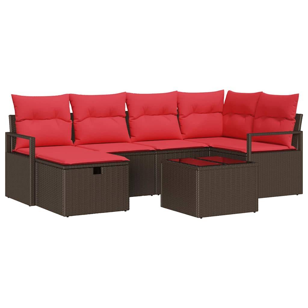 vidaXL Gartensofa-set mit Kissen mit Speicher Poly-Rattan