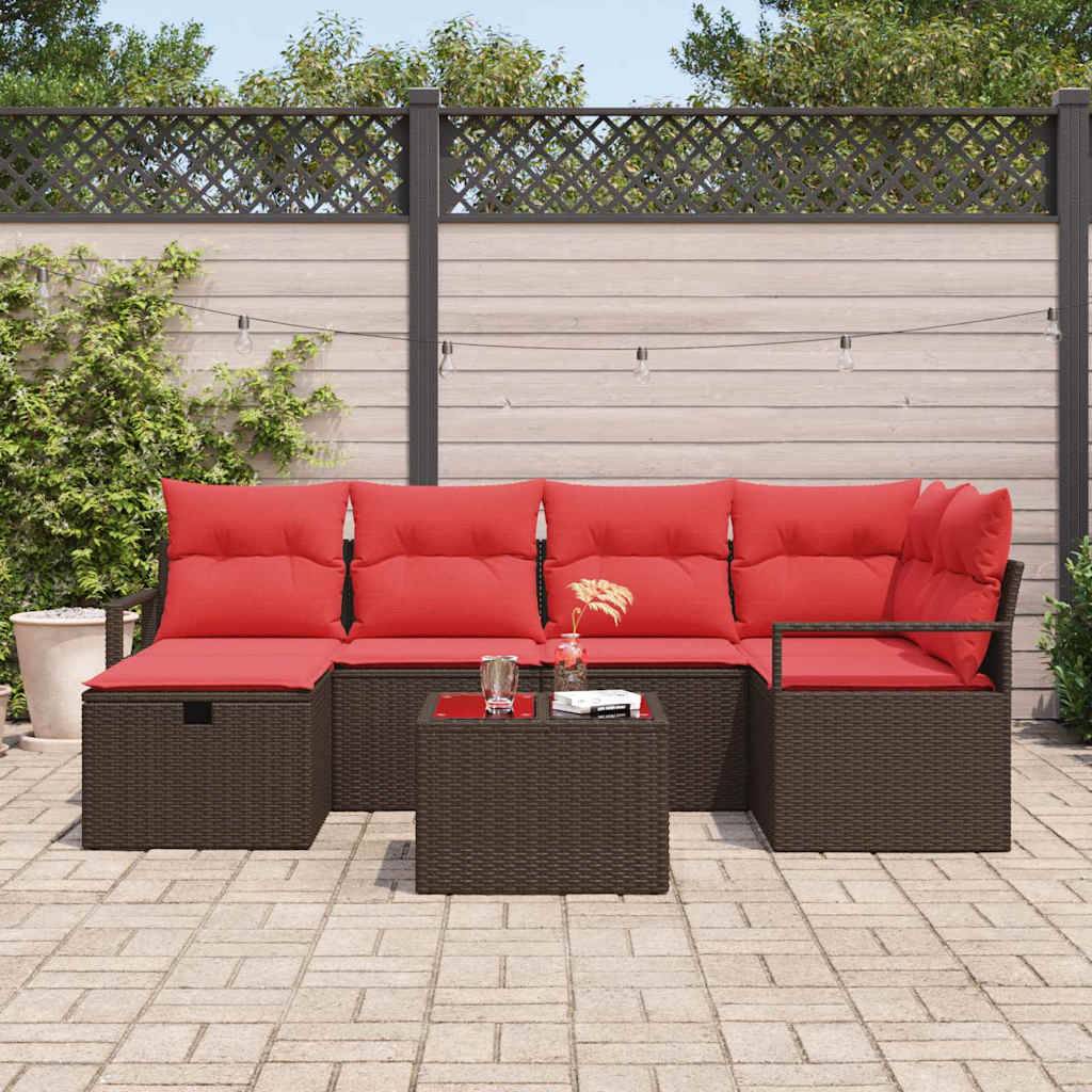 vidaXL Gartensofa-set mit Kissen mit Speicher Poly-Rattan