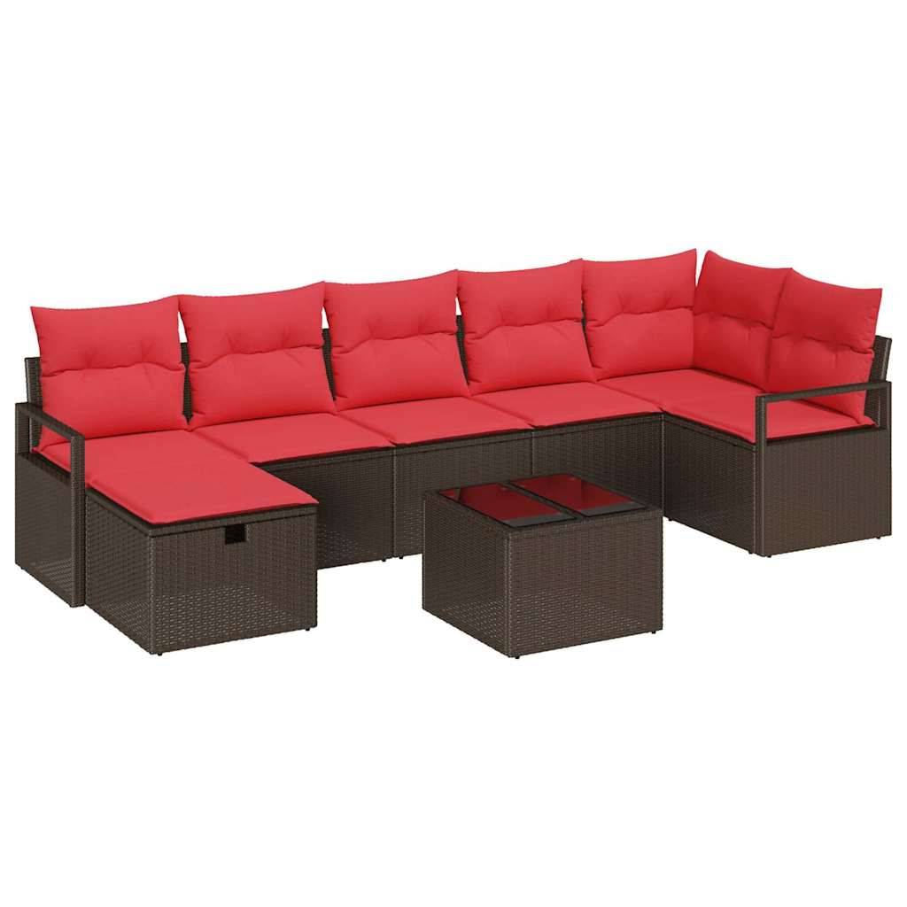 vidaXL Sofa Set mit Kissen 5 pcs Poly-Rattan