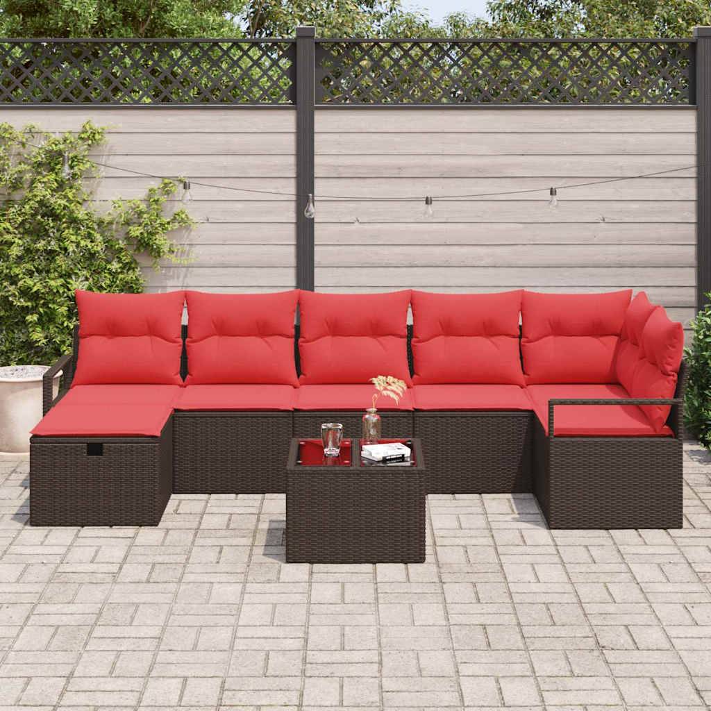 vidaXL Sofa Set mit Kissen 5 pcs Poly-Rattan