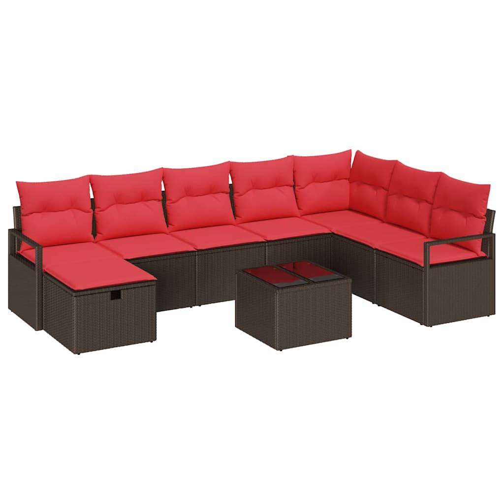 vidaXL Sofa Set mit Kissen 5 pcs Poly-Rattan