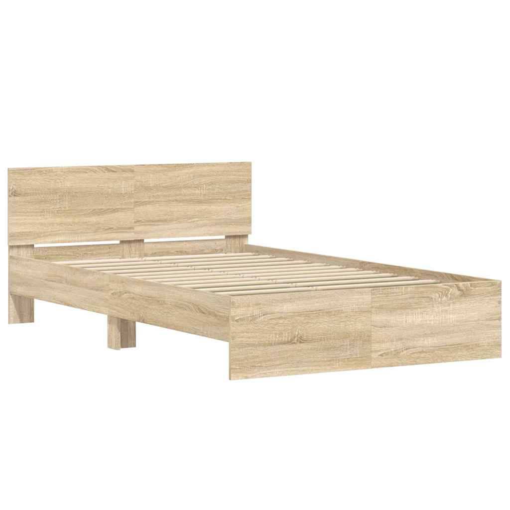 vidaXL Bettrahmen Wandmontage Sonoma 137 x 190 cm Holzwerkstoff