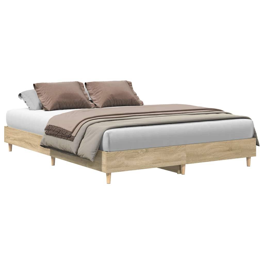 vidaXL Bettrahmen Sonoma 152 x 203 cm Holzwerkstoff