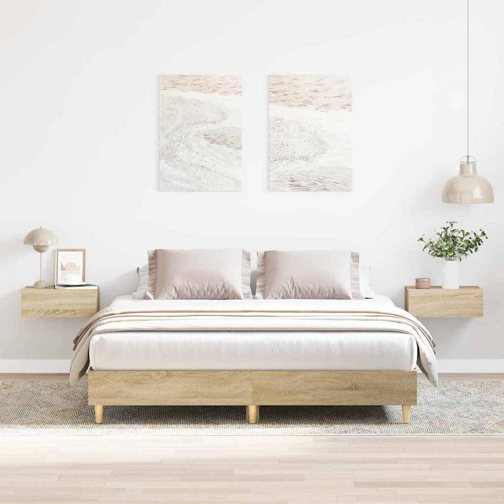 vidaXL Bettrahmen Sonoma 152 x 203 cm Holzwerkstoff