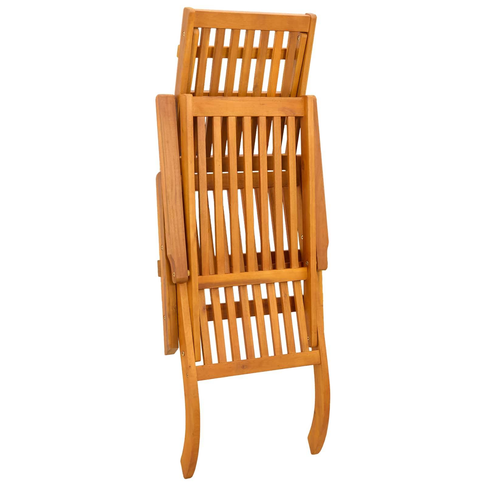 vidaXL Liegestuhl zum Verstellen und Klappen 2 pcs Cremeweiß