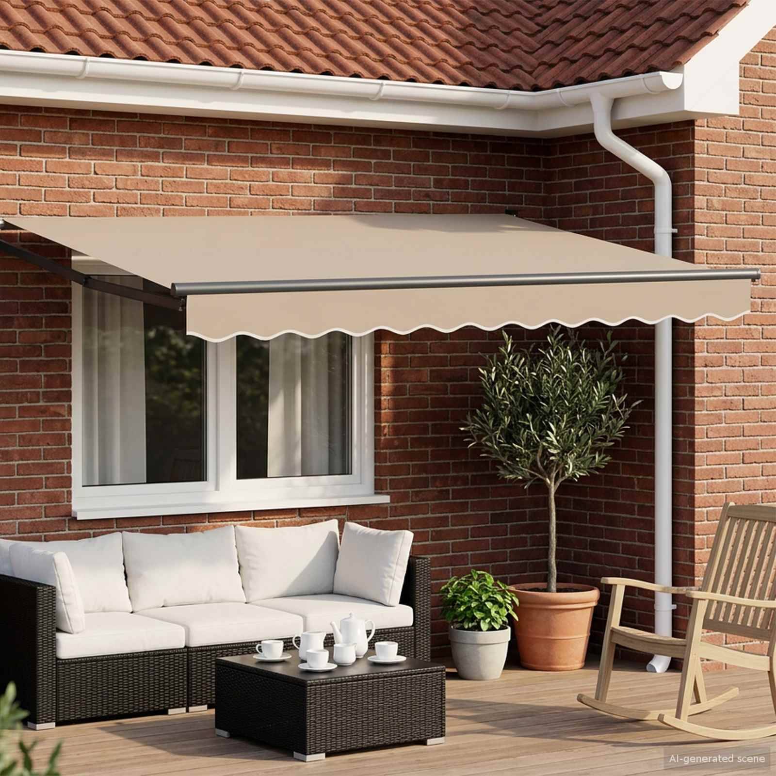 vidaXL Einziehbare Markise Beige 3,5 x 2 m