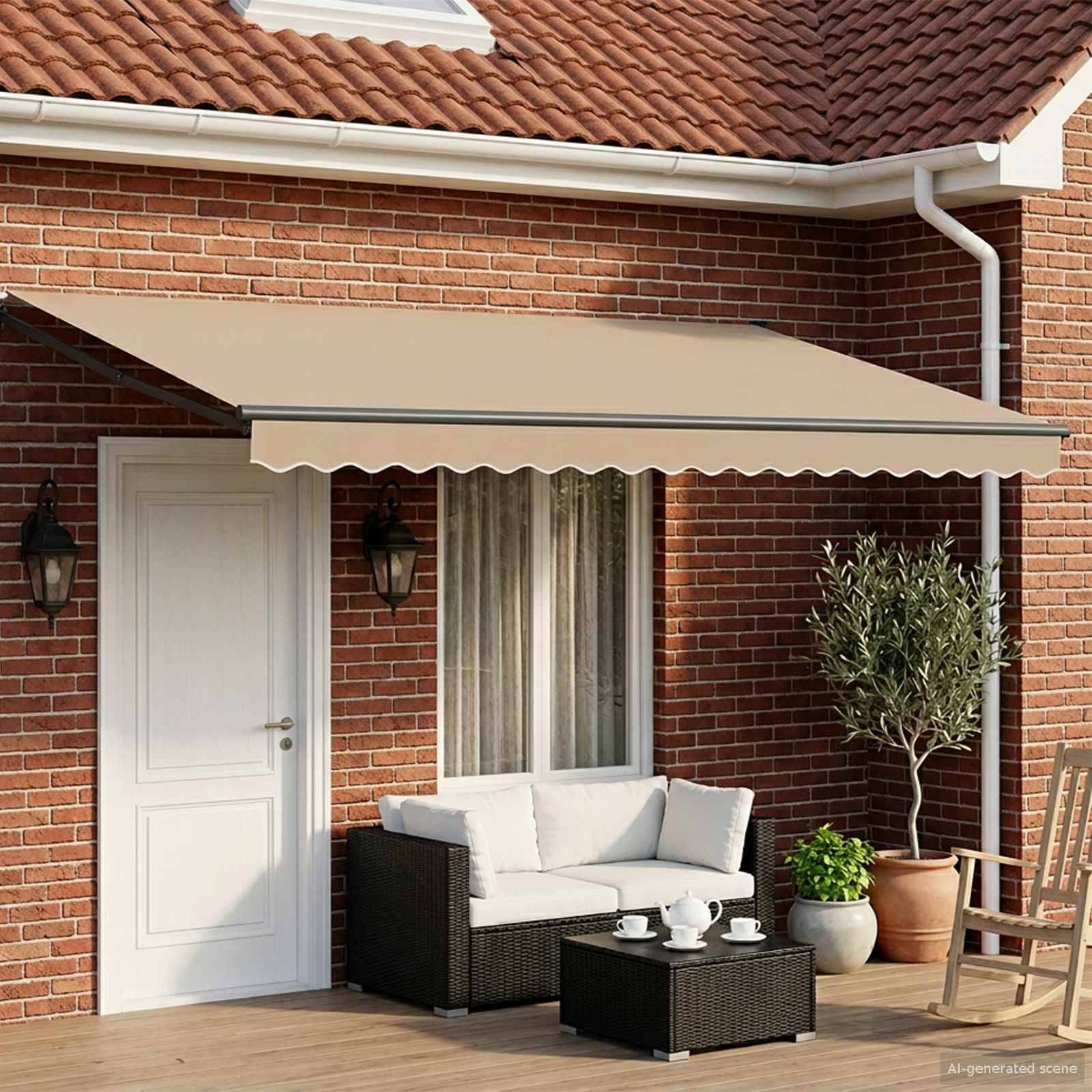 vidaXL Elektrische ausziehbare Markise Beige 4,5 × 3 m