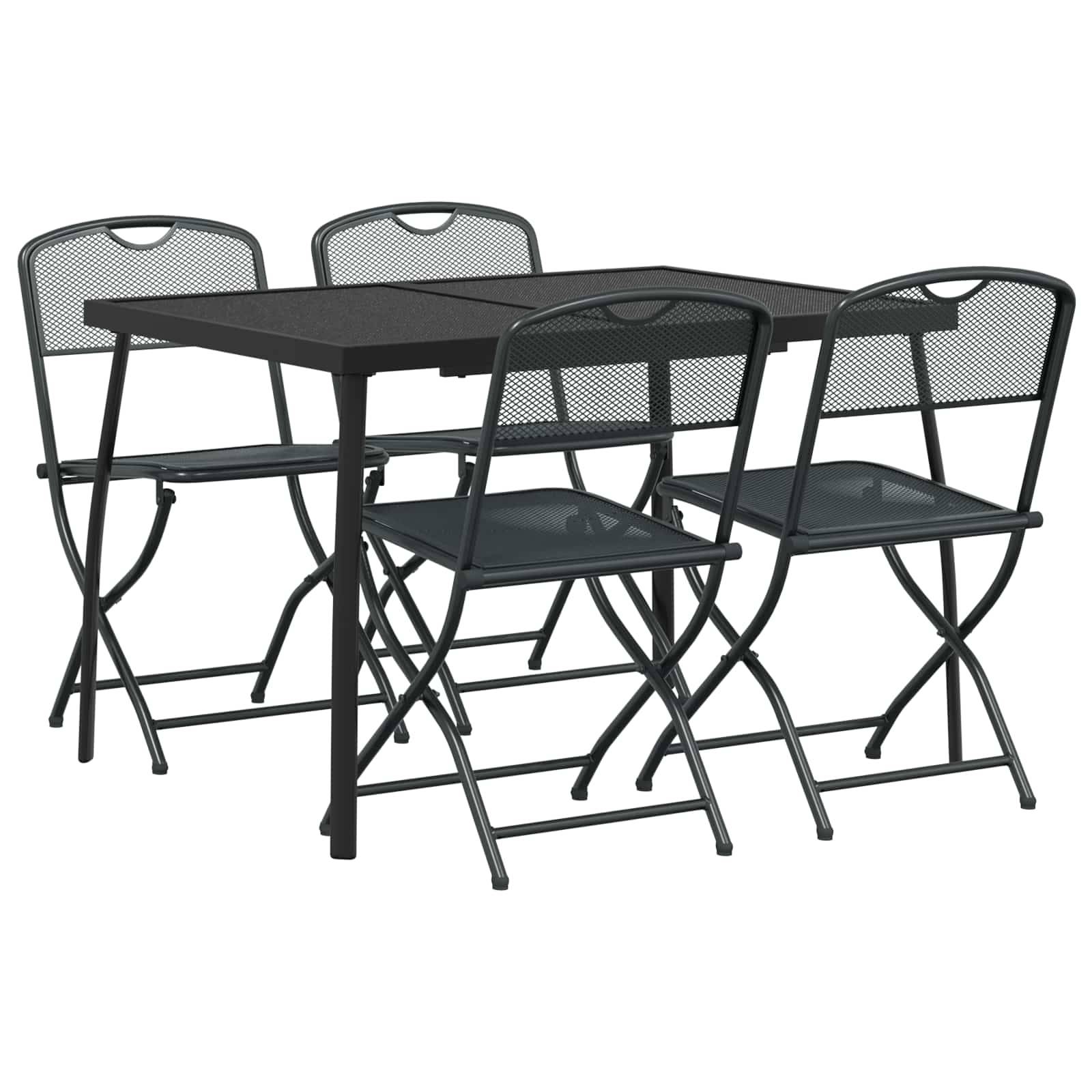 vidaXL Gartenmöbel Set 5 pcs Anthrazit Eisen und Stahl