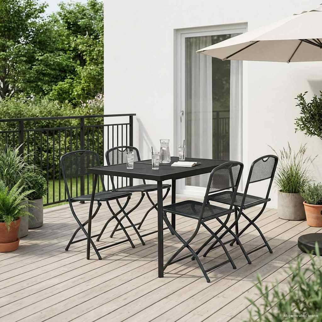 vidaXL Gartenmöbel Set 5 pcs Anthrazit Eisen und Stahl