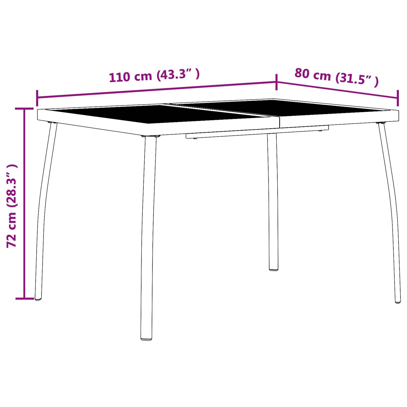 vidaXL Gartenmöbel Set 5 pcs Anthrazit Eisen und Stahl