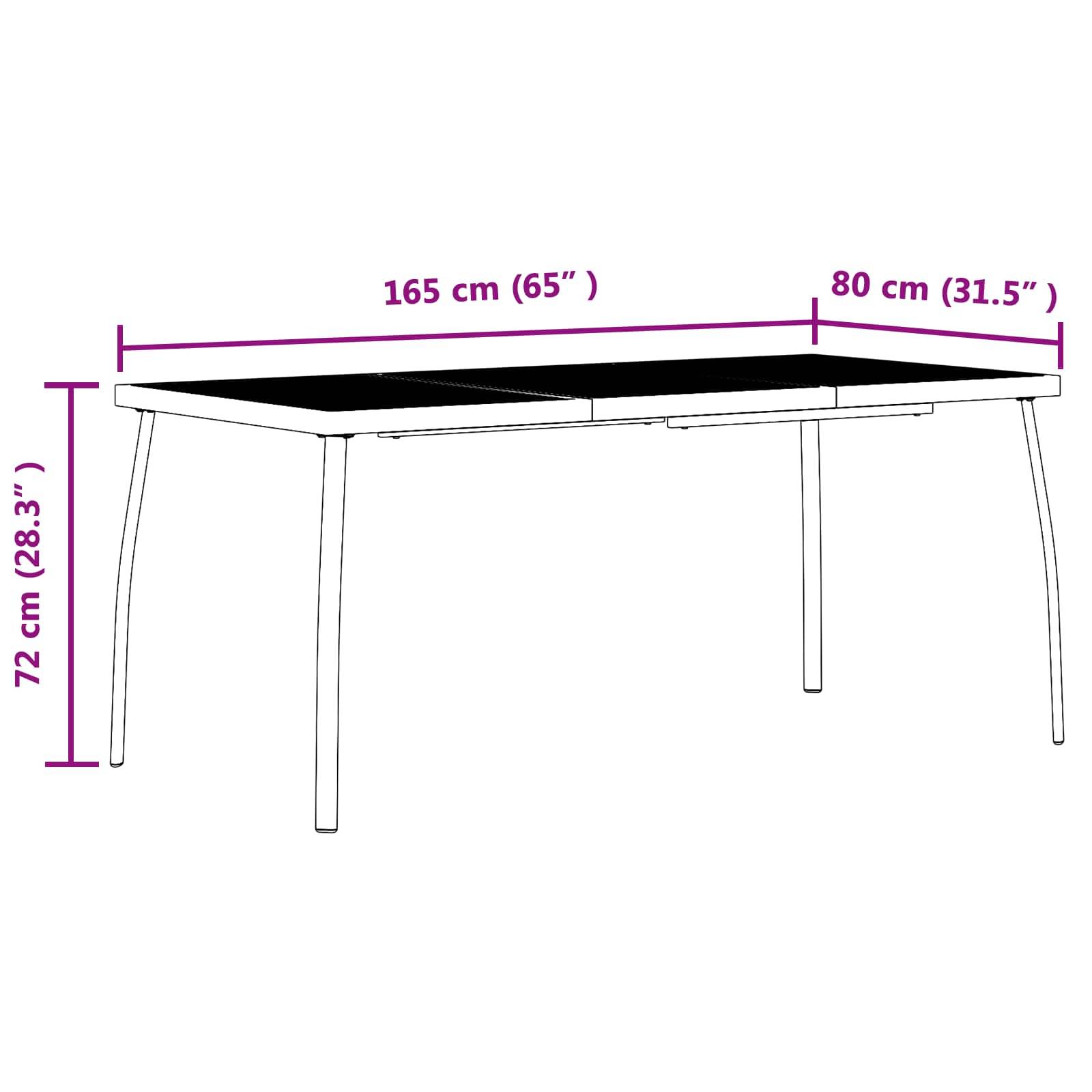 vidaXL Gartenmöbel Set 5 pcs Anthrazit Eisen und Stahl