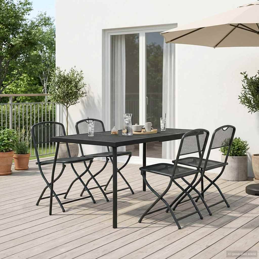 vidaXL Gartenmöbel Set 5 pcs Anthrazit Eisen und Stahl