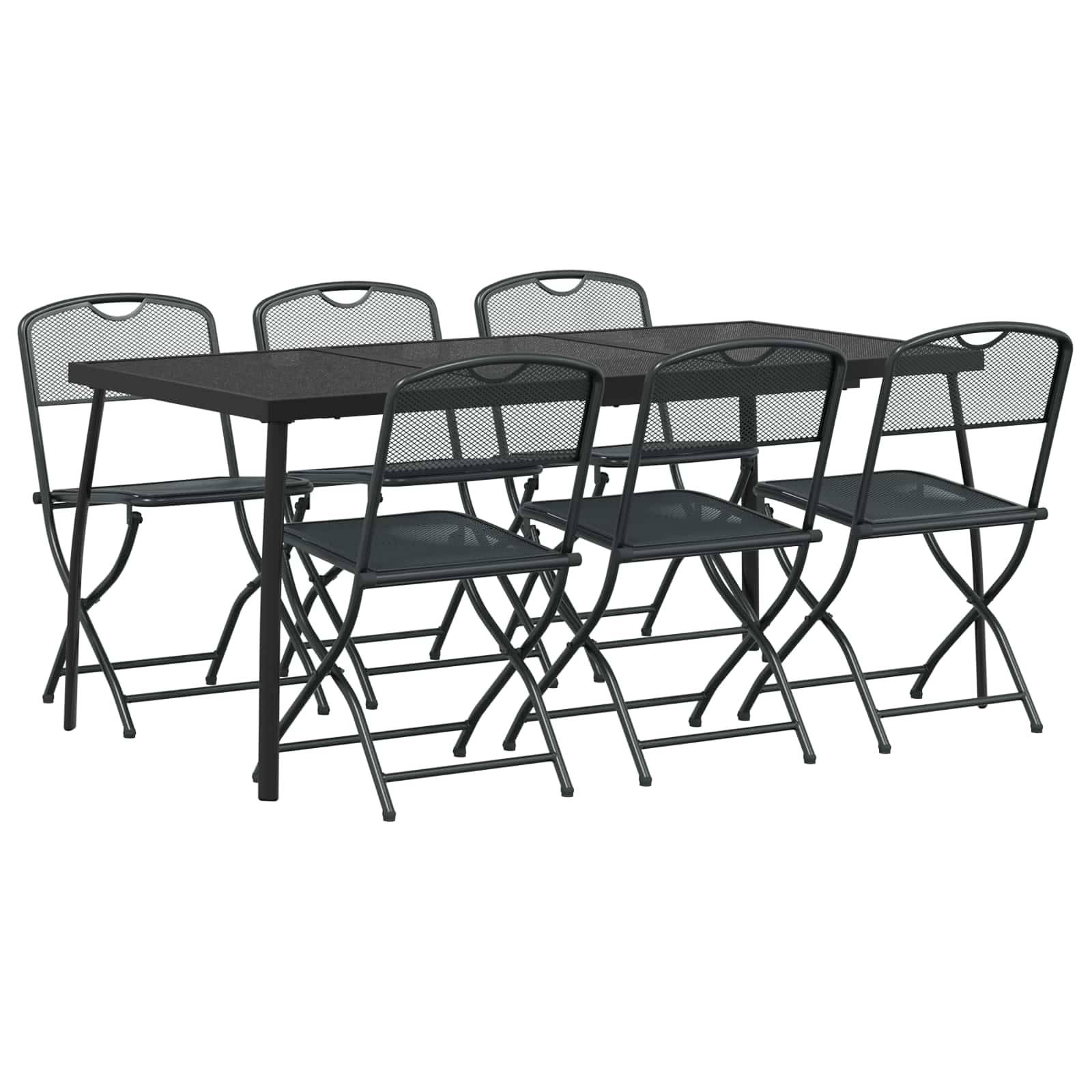 vidaXL Gartenmöbel Set 7 pcs Anthrazit Eisen und Stahl