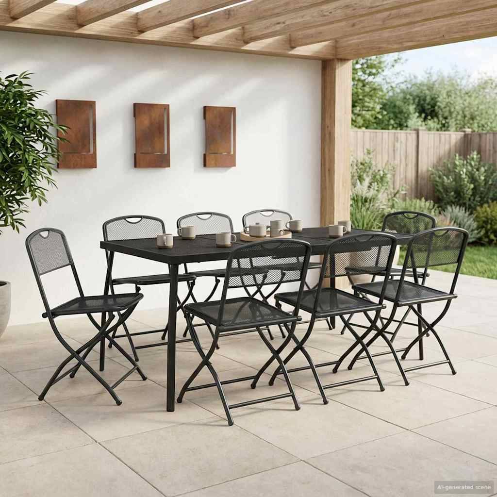vidaXL Gartenmöbel Set 7 pcs Anthrazit Eisen und Stahl