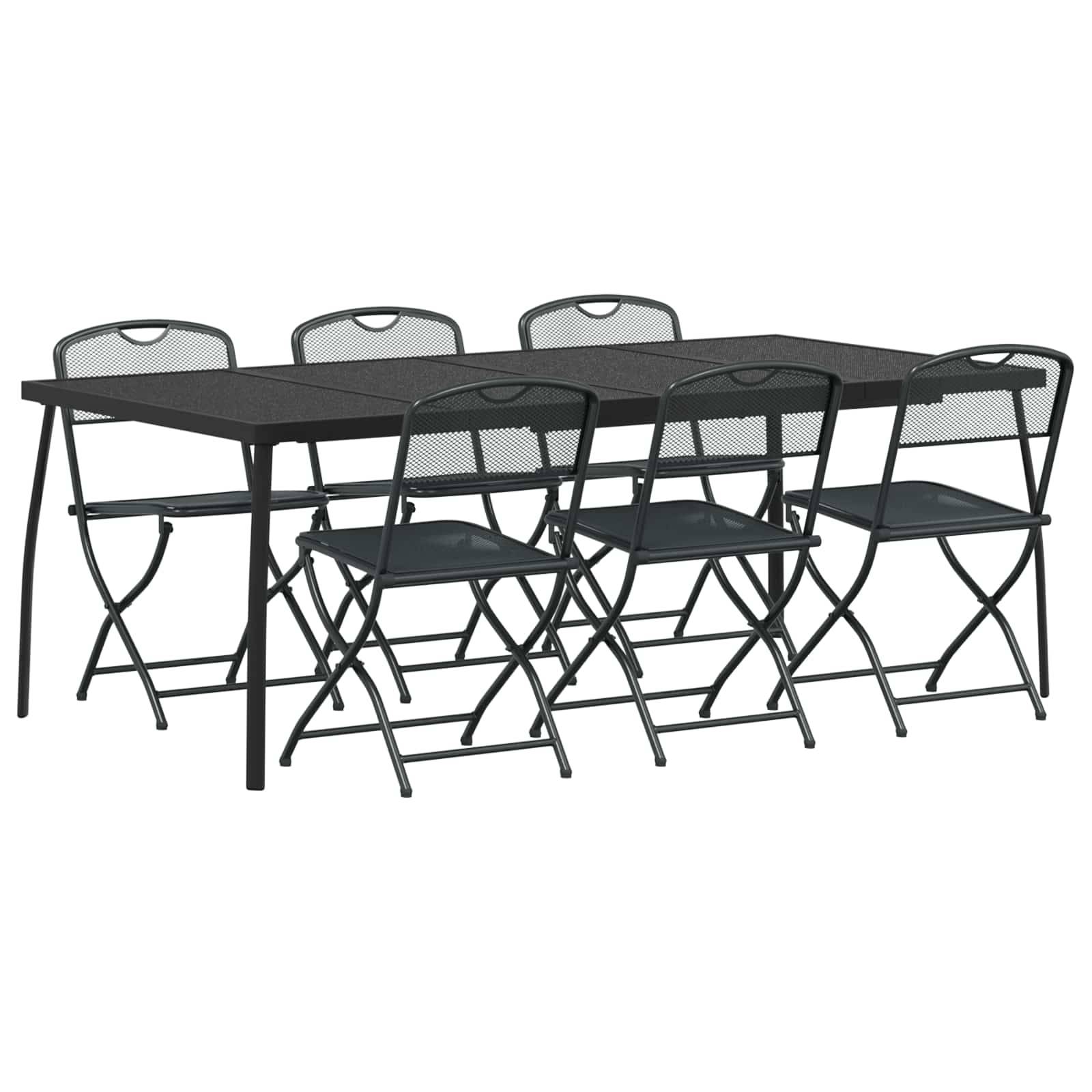 vidaXL Gartenmöbel Set 7 pcs Anthrazit Eisen und Stahl