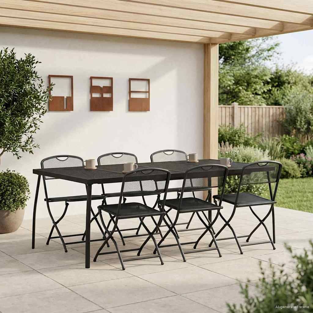 vidaXL Gartenmöbel Set 7 pcs Anthrazit Eisen und Stahl