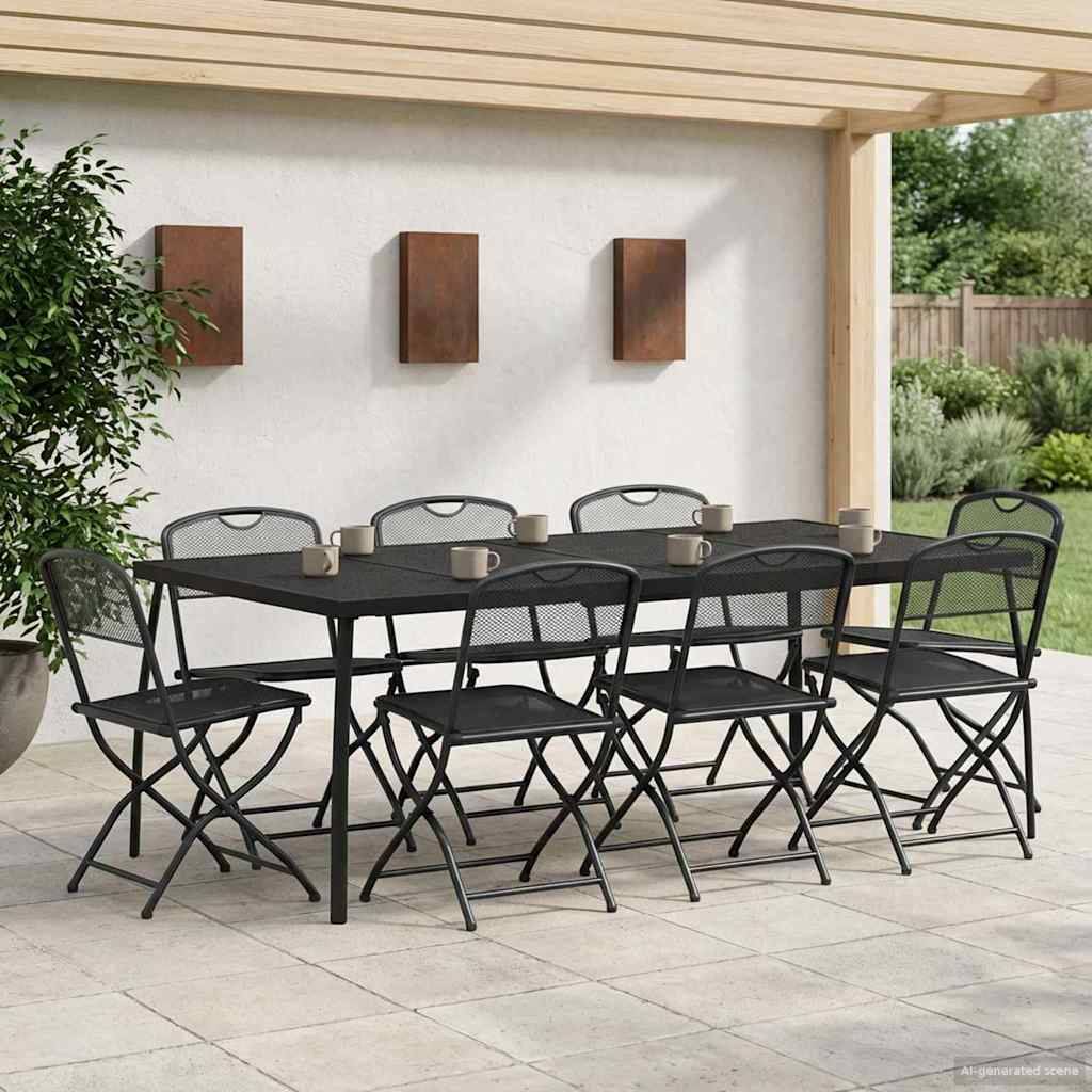 vidaXL Gartenmöbel Set 9 pcs Anthrazit Eisen und Stahl