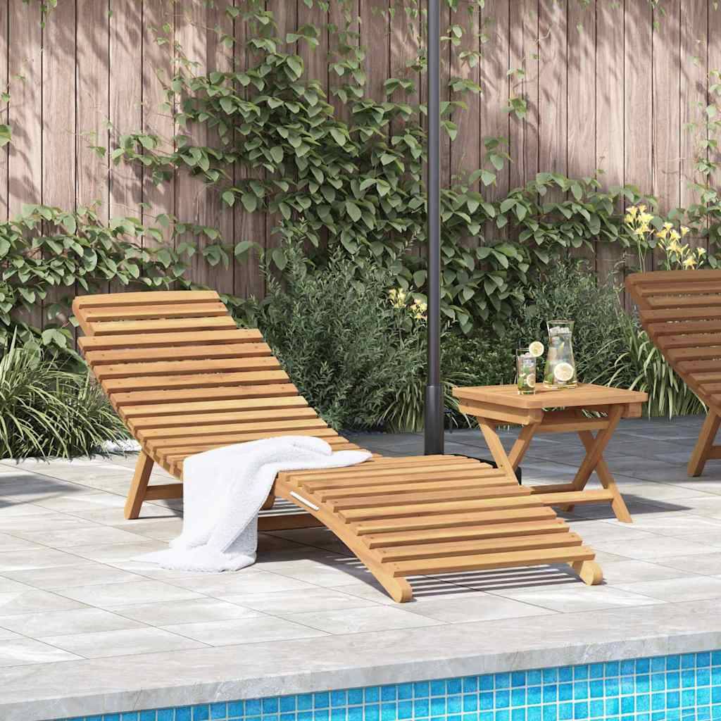 vidaXL Sonnenliege 2 pcs Braun Massivholz Teak
