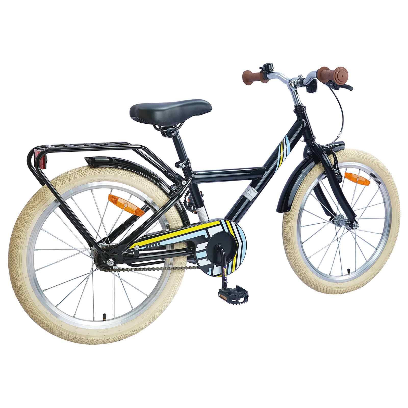 vidaXL Kinderfahrrad 20 Zoll für 6-11 Jahre alt Schwarz