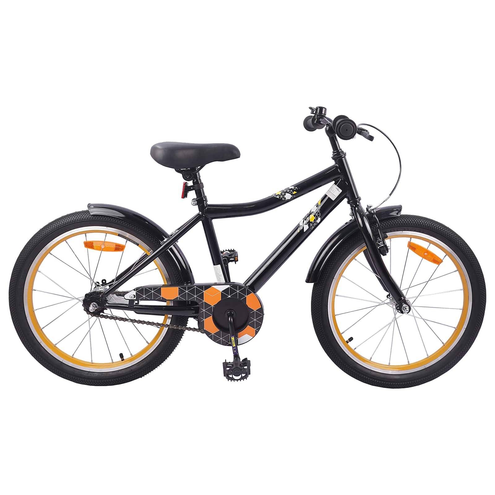 vidaXL Kinderfahrrad 18 Zoll für 5-7 Jahre alt Schwarz