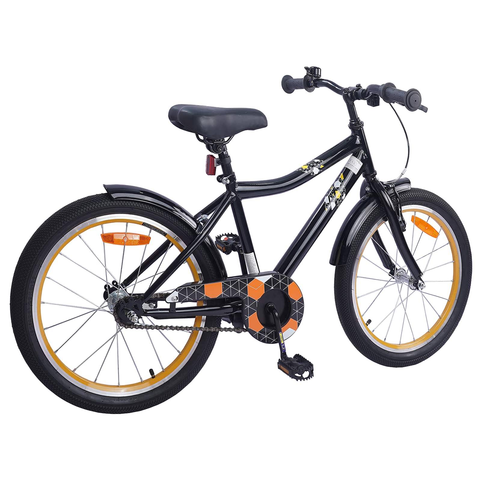 vidaXL Kinderfahrrad 18 Zoll für 5-7 Jahre alt Schwarz