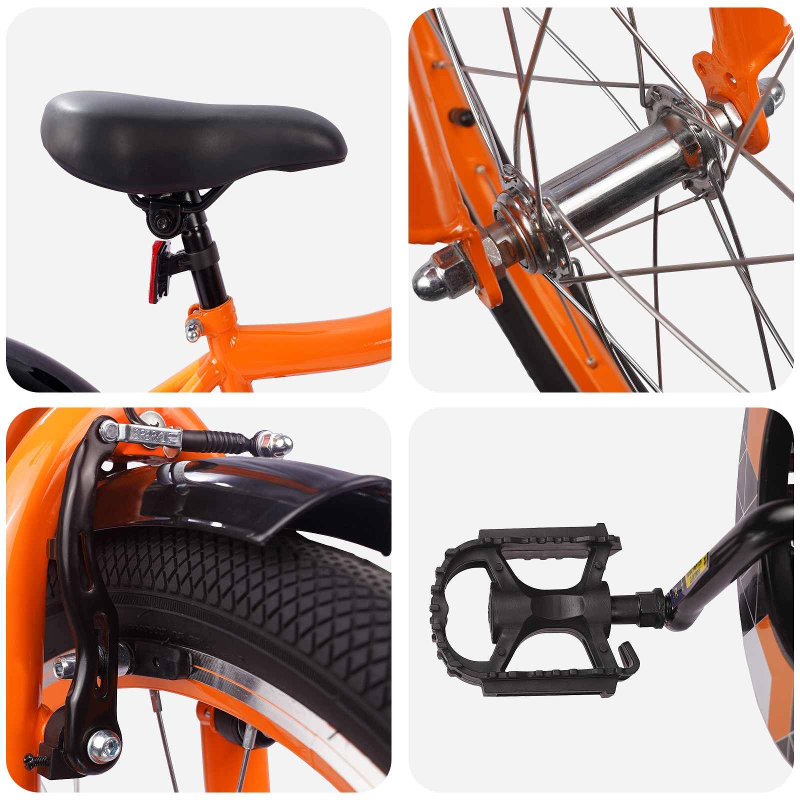 vidaXL Kinderfahrrad 18 Zoll für 5-7 Jahre alt Orange