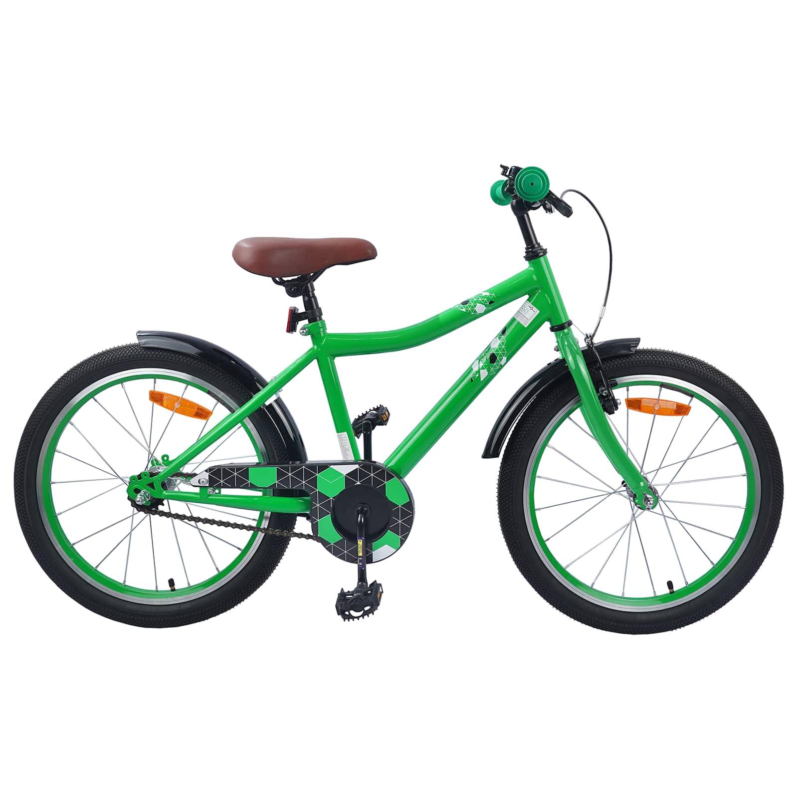 vidaXL Kinderfahrrad 18 Zoll für 5-7 Jahre alt Grün