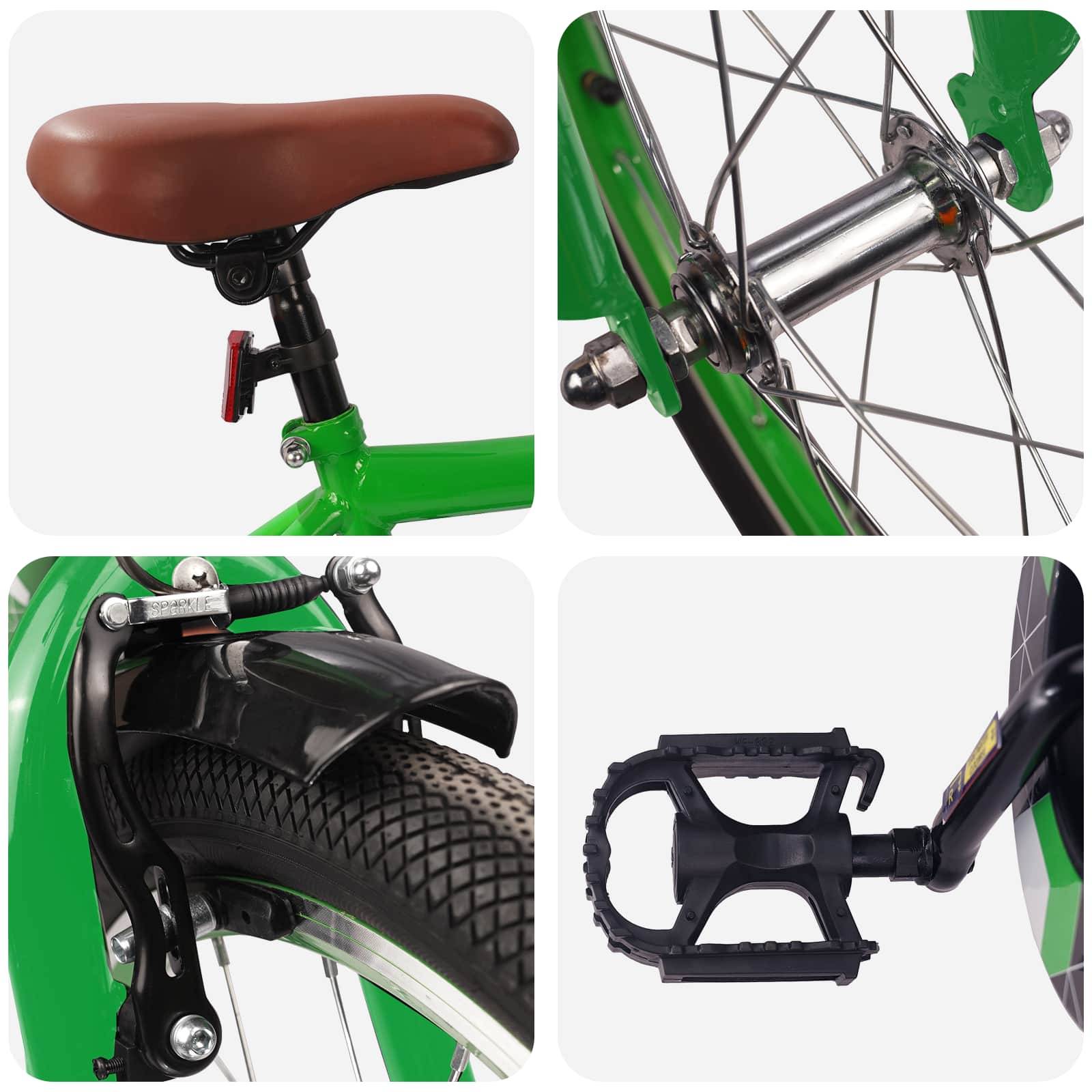 vidaXL Kinderfahrrad 18 Zoll für 5-7 Jahre alt Grün