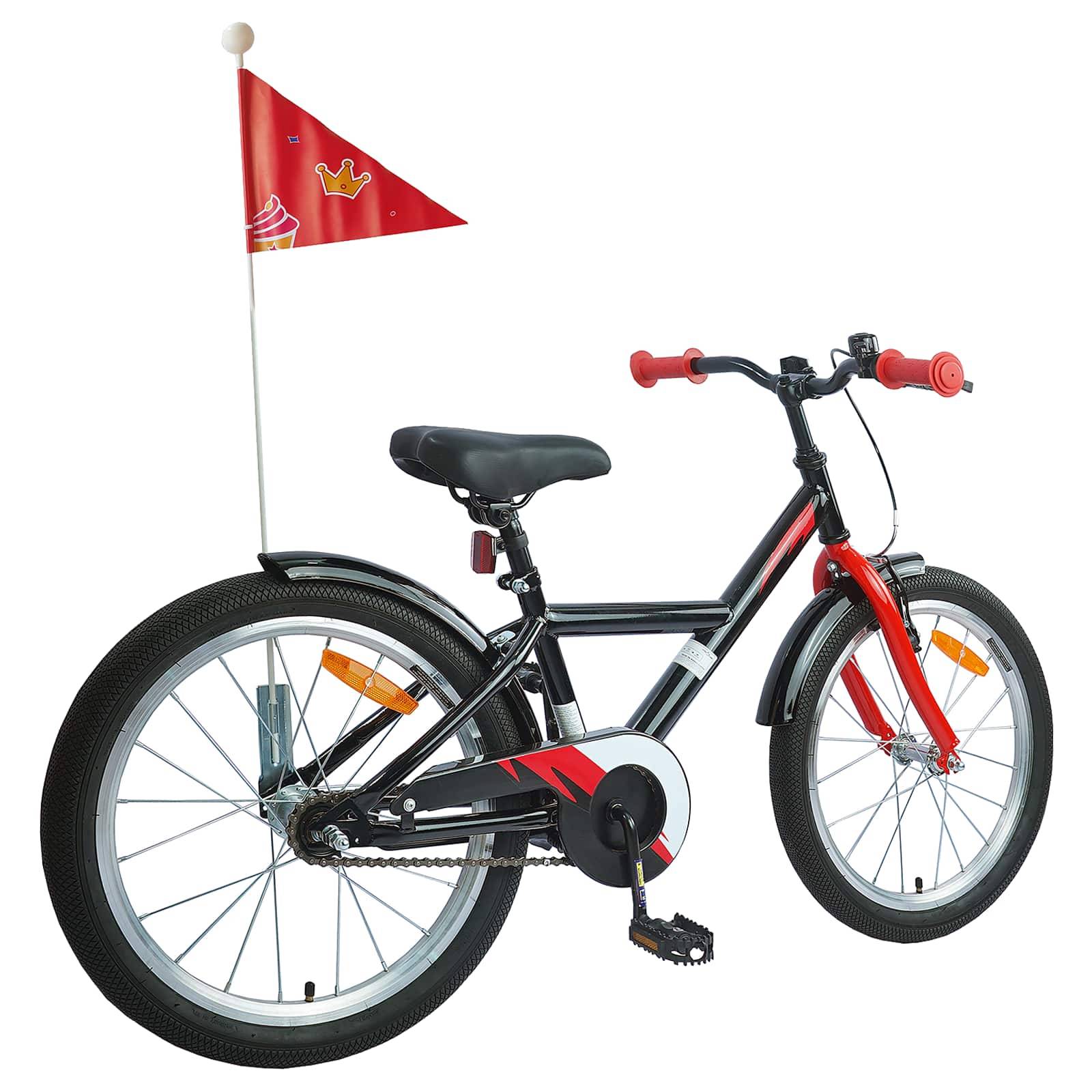 vidaXL Kinderfahrrad 18 Zoll für 5-7 Jahre alt Schwarz