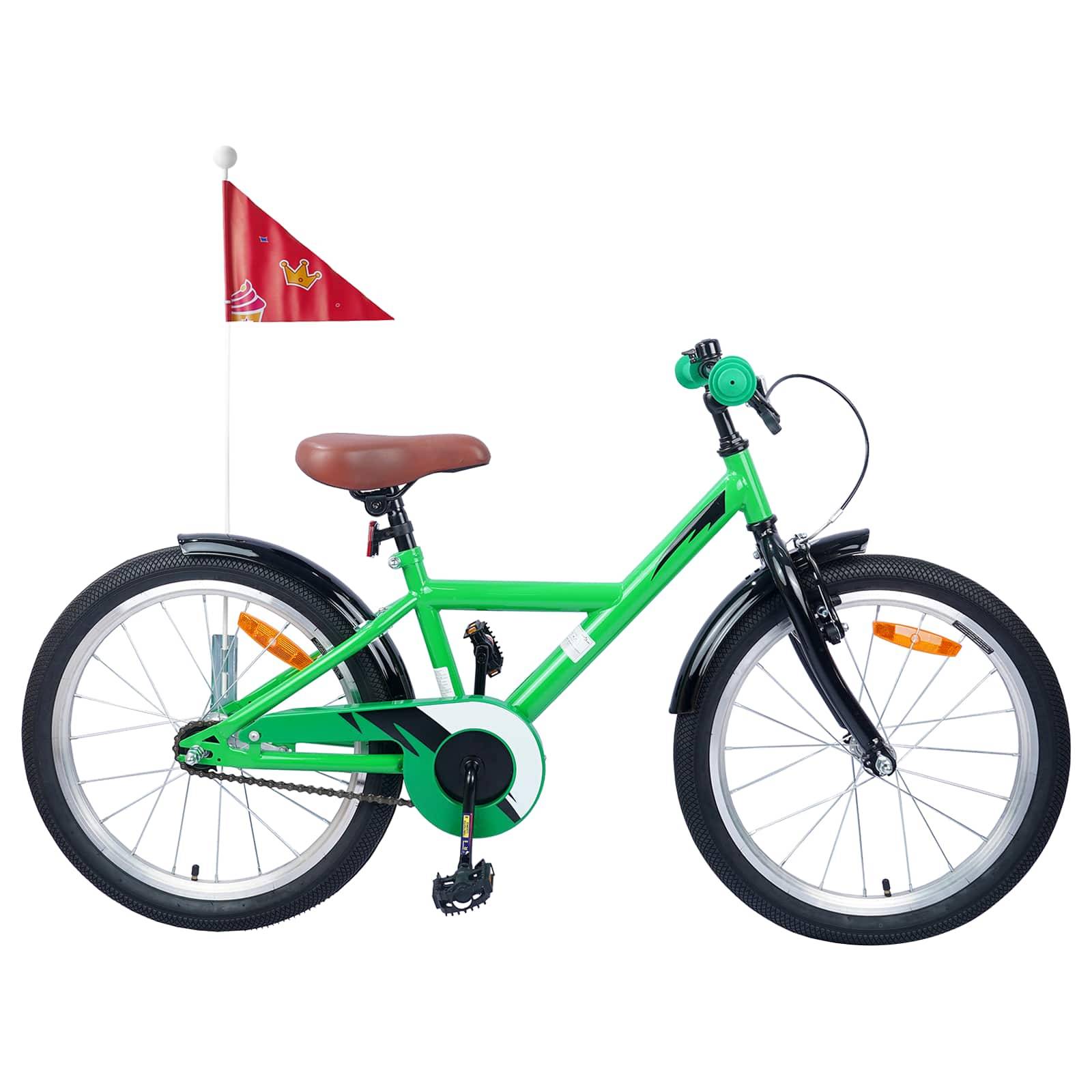 vidaXL Kinderfahrrad 18 Zoll für 5-7 Jahre alt Grün