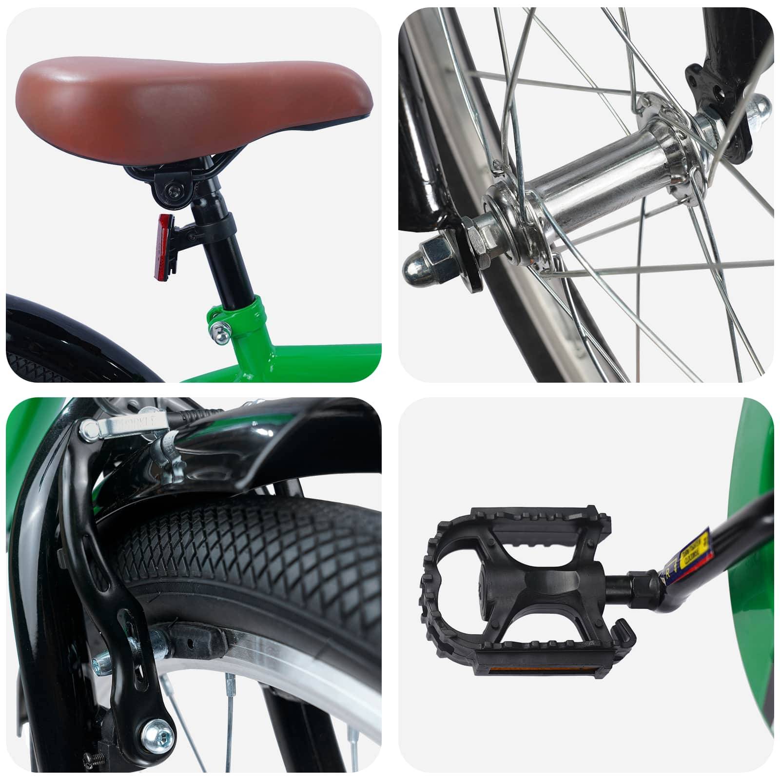 vidaXL Kinderfahrrad 18 Zoll für 5-7 Jahre alt Grün