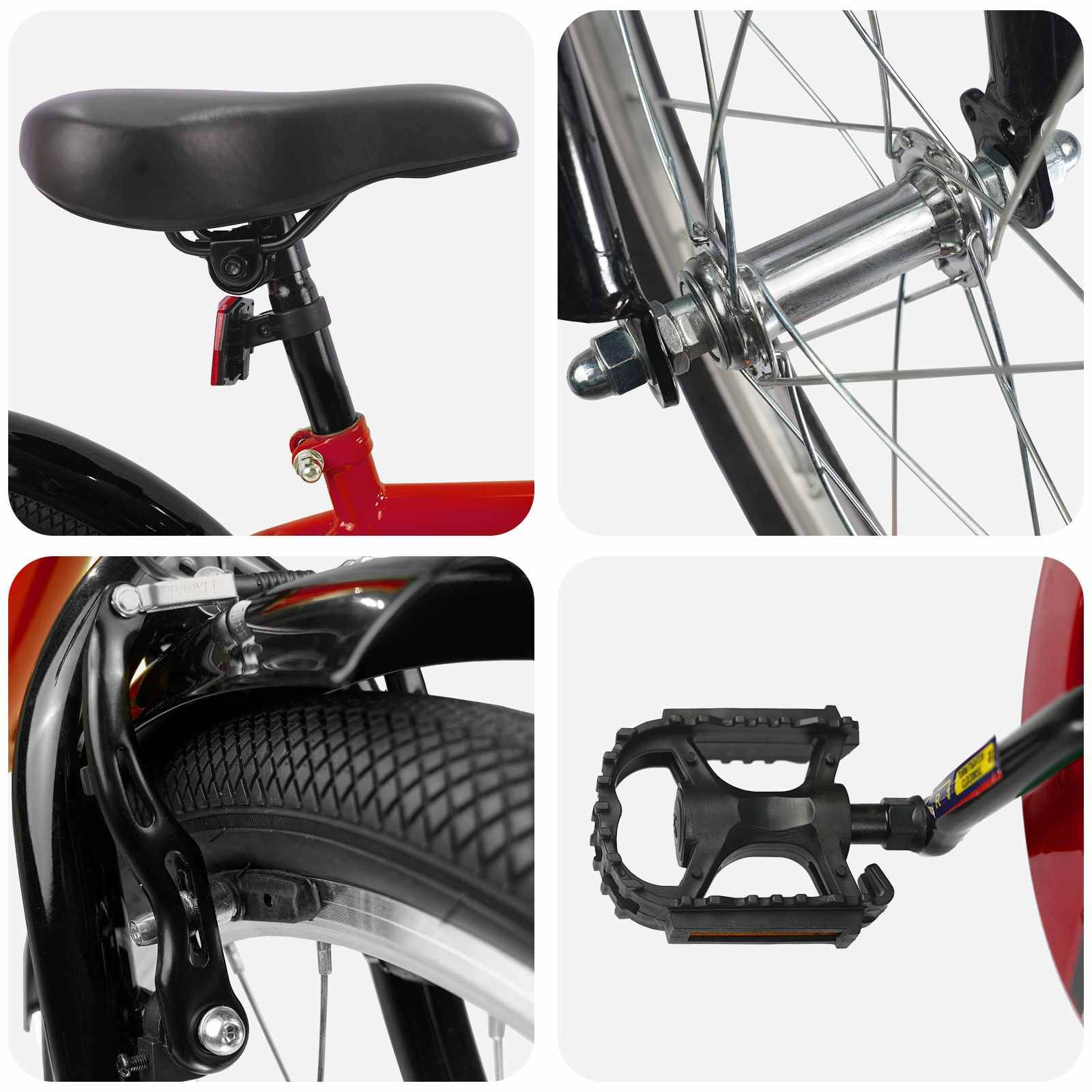 vidaXL Kinderfahrrad 18 Zoll für 5-7 Jahre alt Rot
