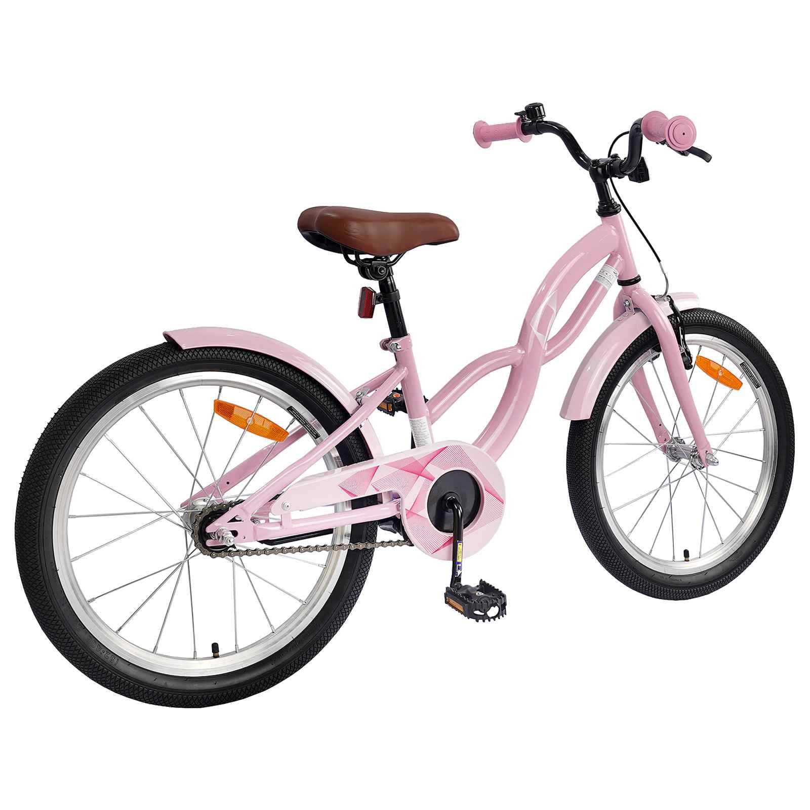vidaXL Kinderfahrrad 18 Zoll für 5-7 Jahre alt Hellrosa