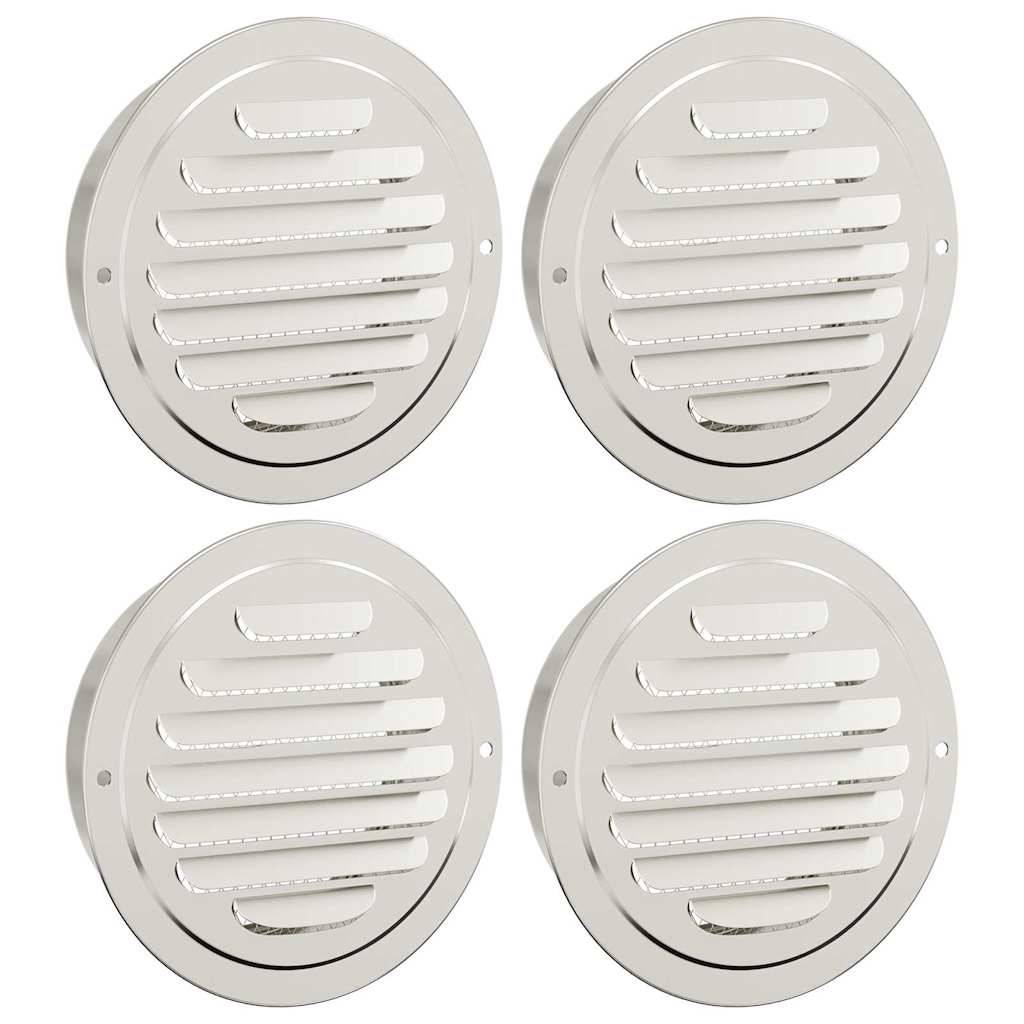vidaXL Lüftungsgitter 4 pcs Silber 125 mm Edelstahl