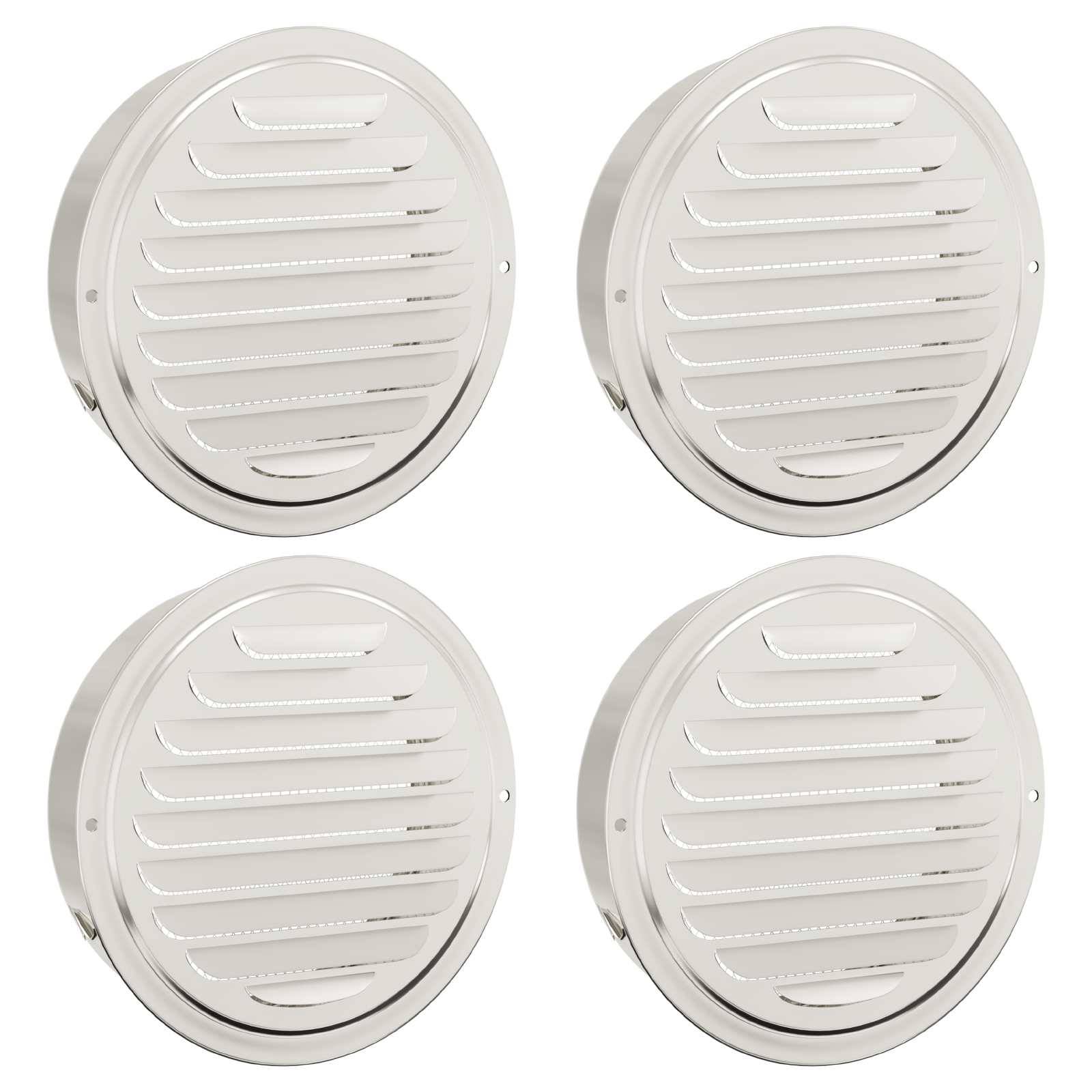 vidaXL Lüftungsgitter 4 pcs Silber 150 mm Edelstahl