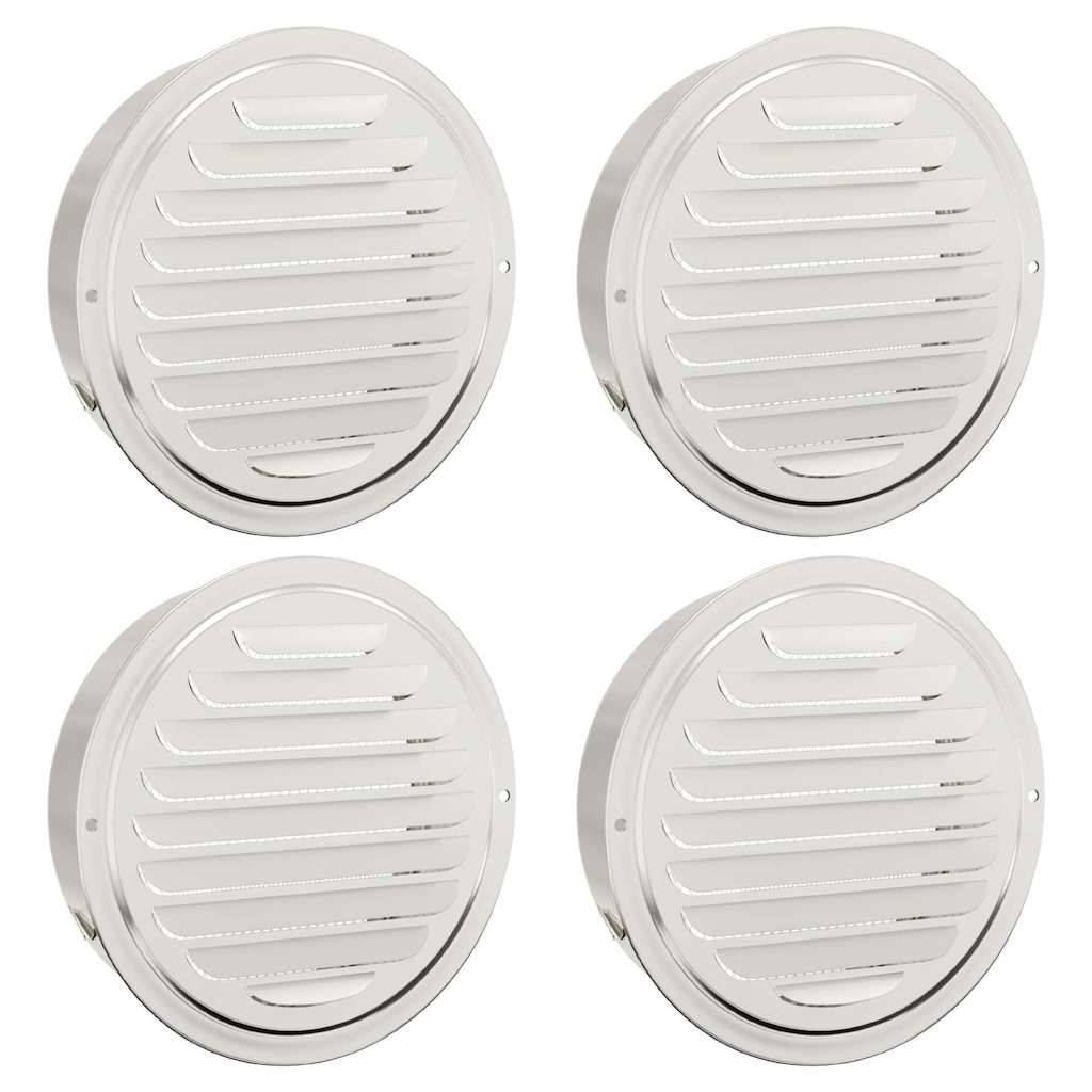 vidaXL Lüftungsgitter 4 pcs Silber 200 mm Edelstahl