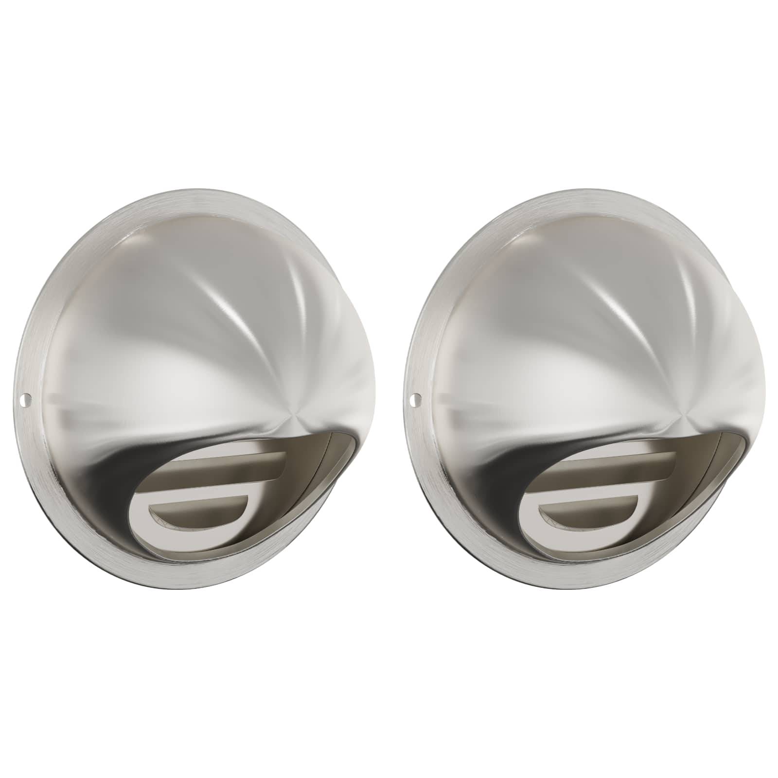 vidaXL Lüftungsgitter 2 pcs Silber 80 mm Edelstahl