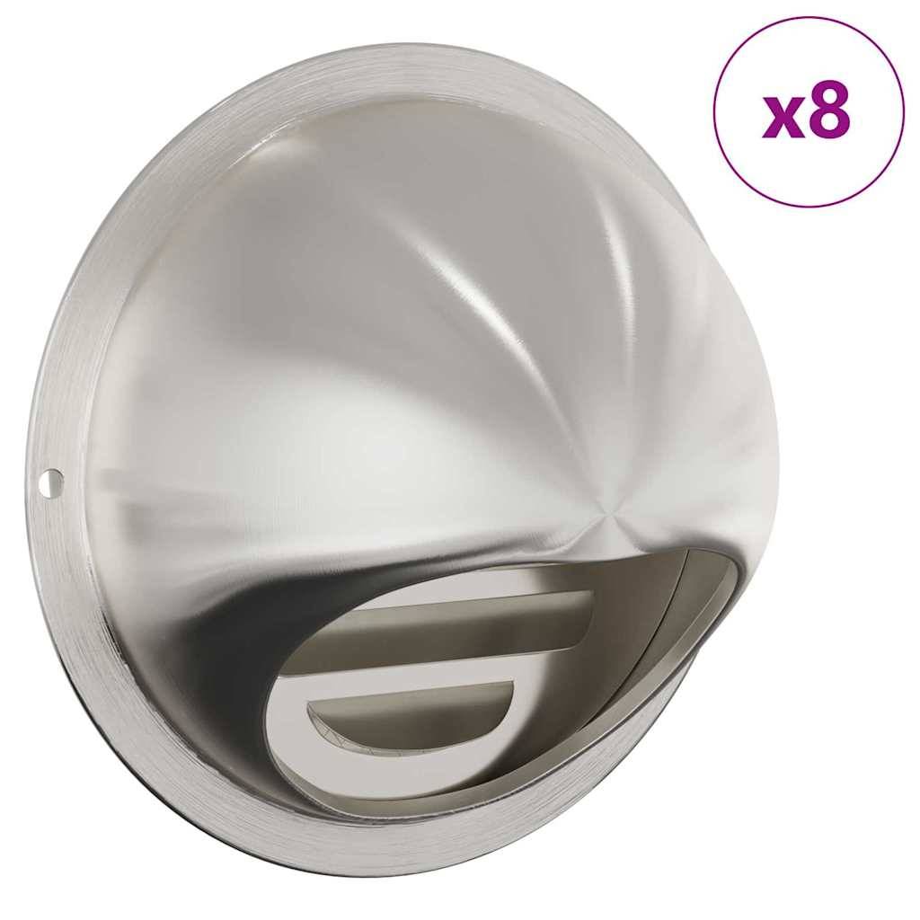 vidaXL Lüftungsgitter 8 pcs Silber 100 mm Edelstahl