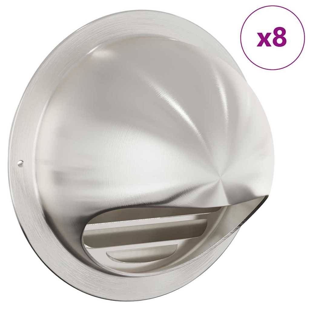 vidaXL Lüftungsgitter 8 pcs Silber 150 mm Edelstahl