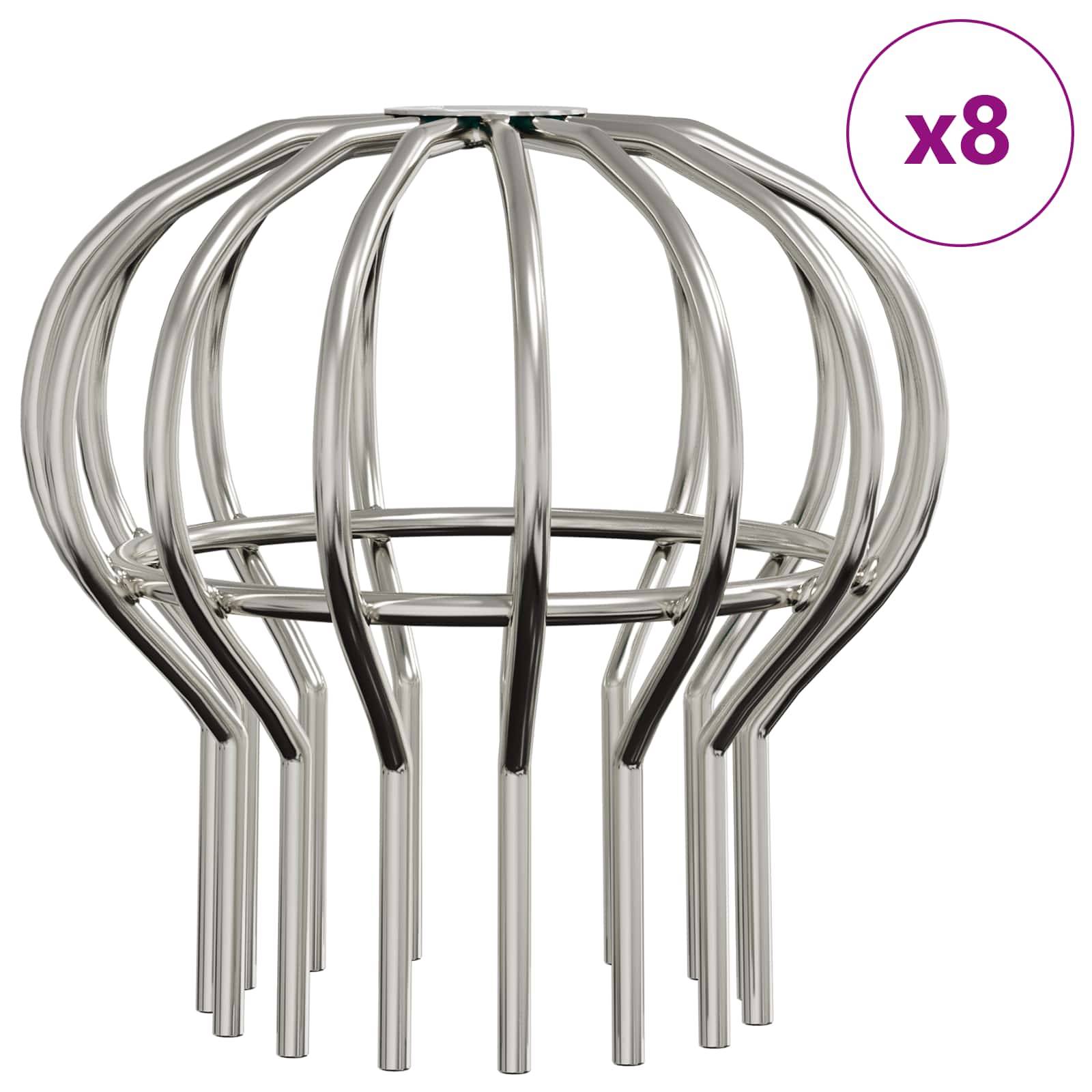 vidaXL Dachrinnenblattschutz 8 pcs Silber 110 mm Edelstahl