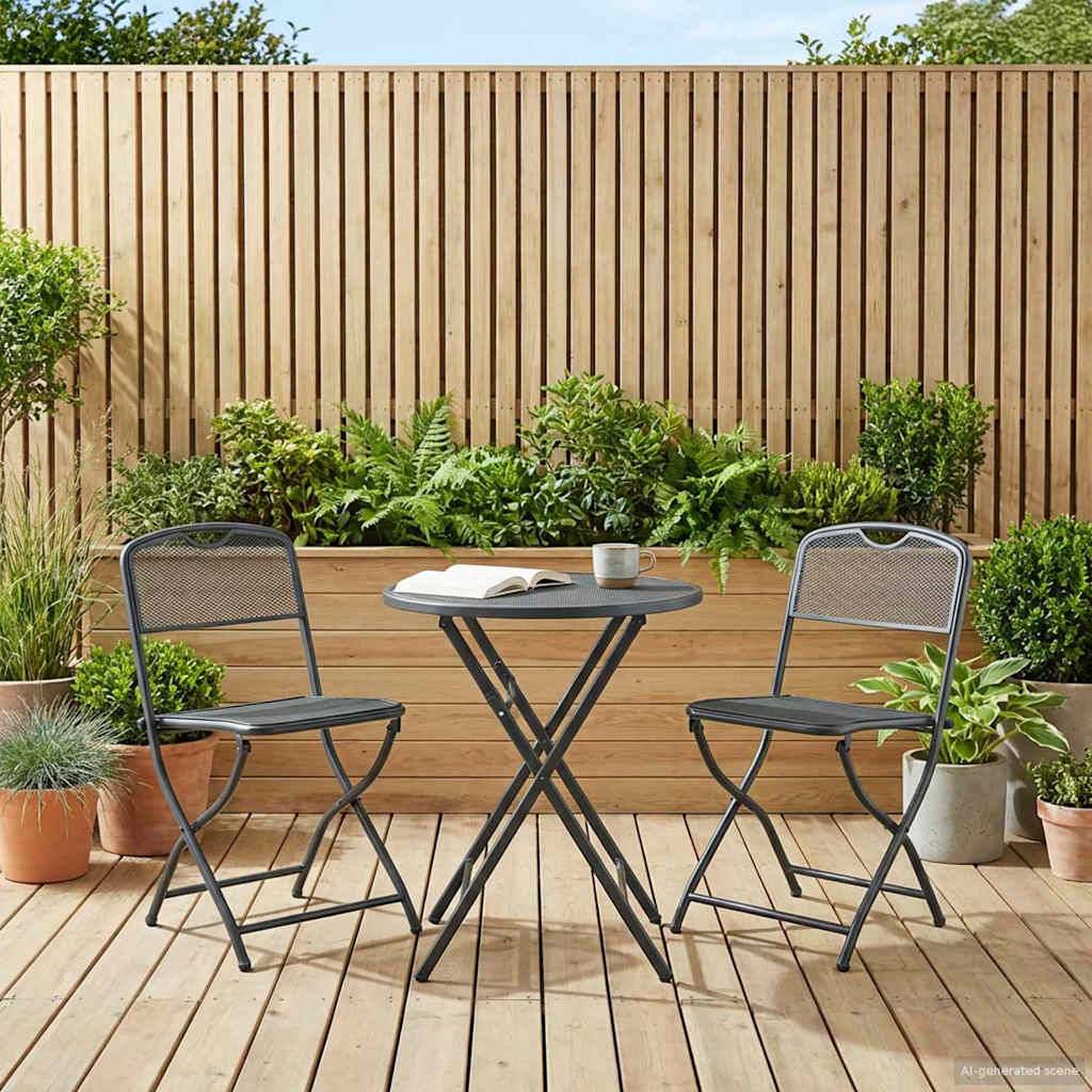 vidaXL Gartenstühle 2 pcs Anthrazit 52,5 x 46 x 82 cm Eisen