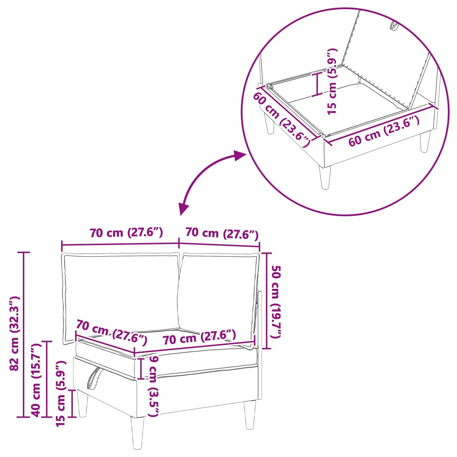 vidaXL Aufbewahrungsottomane